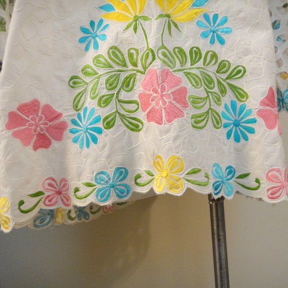 International Apparel Mart Floral Jacket Beach Cover Up White 1X - Picture 4 of 14